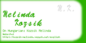 melinda kozsik business card